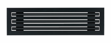 Load image into Gallery viewer, Front view of a black 24 inch 3-slot linear diffuser with 25mm openings for high airflow in commercial HVAC systems