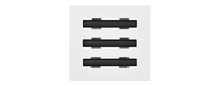Load image into Gallery viewer, Front view of a white 6x6-inch 3-slot modern vent cover linear diffuser with 25mm openings for high airflow in commercial HVAC systems