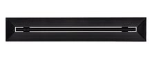 Load image into Gallery viewer, Front view of a black 12-inch mud-in linear slot diffuser with a 25mm opening for high airflow in commercial HVAC systems