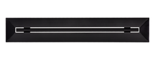 Load image into Gallery viewer,
Front view of a black 36-inch mud-in linear slot diffuser with a 25mm opening for high airflow in commercial HVAC systems