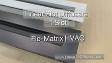 Load and play video in Gallery viewer, Close up video of our actual product showing the quality of our linear slot diffuser vent covers (1 slot) to customers