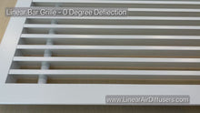 Load and play video in Gallery viewer, Close up video of our actual product showing the quality of our linear bar grille (in 0 Degree Deflection) to customers