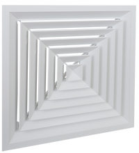 Load image into Gallery viewer, 24x24" 4-Way Aluminum Ceiling Square Diffuser