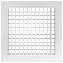 Load image into Gallery viewer, 10x10" double deflection HVAC supply grille register with vertical front blades for precision airflow control in vent covers (front view)
