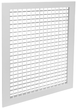 Load image into Gallery viewer, 10x20&quot; double deflection HVAC supply grille register with vertical front blades for precision airflow control in vent covers (side view)

