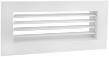 Load image into Gallery viewer, 10x4 single deflection HVAC vent cover side view highlighting horizontal blade configuration, slim profile, and sturdy construction for efficient vertical air distribution in HVAC applications.
