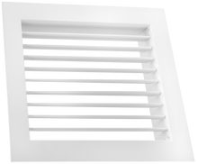 Load image into Gallery viewer, 12x10" commercial single deflection grille with horizontal blades for lobby and office ventilation. (side view)

