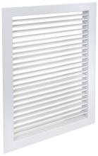 Load image into Gallery viewer, HVAC 12x22" single deflection register with horizontal blades. Ideal vent cover for precise vertical air distribution in commercial spaces. (side view)
