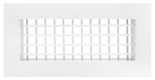 Load image into Gallery viewer, 12x4 double deflection air grille with horizontal front blades, white aluminum vent cover for precise airflow control (front view)
