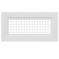 12x4 wire return air grille vent cover, galvanized steel with aluminum frame, front view, HVAC duct wall or ceiling vent, Flo-Matrix