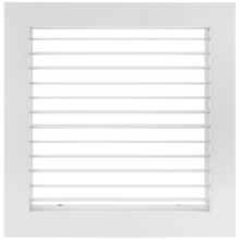 Load image into Gallery viewer, 14x14" single deflection grille register with horizontal blades for vertical airflow control. Durable vent cover for sidewall HVAC installations. (front view)
