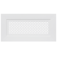 14x4 perforated air vent cover front view, aluminum frame with steel face HVAC diffuser grille for wall or ceiling installation.