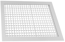 Load image into Gallery viewer, Side view of 14x8 double deflection air grille showing front vertical adjustable blades for precise airflow direction and solid metal construction
