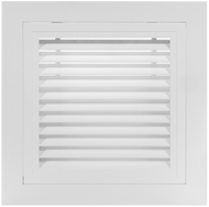 16x16 hinged aluminum air vent cover front view 35 degree angled HVAC grille
