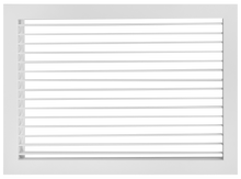 Load image into Gallery viewer, 16x8" commercial single deflection grille with horizontal blades for lobby and office ventilation. (front view)
