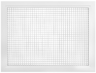 18x16 egg crate air grille vent cover, return and supply, front view, white finish, Flo-Matrix HVAC