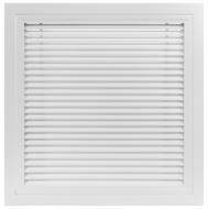 18x18 hinged aluminum air vent cover front view 35 degree angled HVAC grille