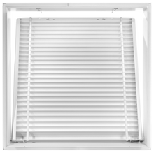 Load image into Gallery viewer, 20x20 hinged aluminum air vent cover opened back view showing hinged access panel

