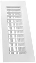 Load image into Gallery viewer, 4x14" double deflection HVAC supply grille register with horizontal front blades for precision airflow control in vent covers (side view)
