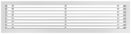 Front view of a white 22x6 inch linear bar grille HVAC vent cover in 15 degree deflection