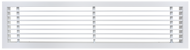 Front view of a white 24x4 inch linear bar grille HVAC vent cover in 0 degree deflection