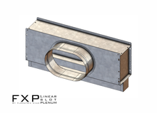 Load image into Gallery viewer, Custom HVAC plenum with oval collar for linear slot diffuser installation
