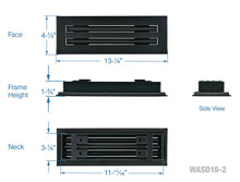 Load image into Gallery viewer, 12&quot; Linear Slot Diffuser HVAC air vent cover 2 slots - matte black finish
