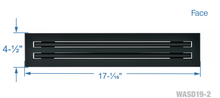 Load image into Gallery viewer, 16&quot; Linear Slot Diffuser Vent Cover (2 Slots with 19mm Openings) - Matte Black - FLO-MATRIX HVAC
