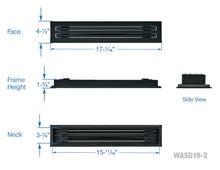 Load image into Gallery viewer, 16&quot; Linear Slot Diffuser HVAC air vent cover 2 slots - matte black finish
