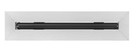 Front view of an anodized silver 12 inch 1-slot linear diffuser with 19mm openings for precision airflow in commercial HVAC systems.