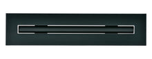 Load image into Gallery viewer, Front view of a black 12-inch 1-slot linear diffuser with 19mm openings for precision airflow in commercial HVAC systems.
