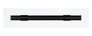 Front view of a white 12 inch 1-slot linear diffuser with 19mm openings for precision airflow in commercial HVAC systems