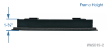 Load image into Gallery viewer, Frame height of a black 12-inch 2-slot linear diffuser with 19mm openings for precision airflow in commercial HVAC systems
