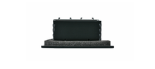 Load image into Gallery viewer, Another side view of a black 12-inch 2-slot linear diffuser with 19mm openings for precision airflow in commercial HVAC systems
