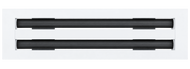 Front view of a white 12 inch 2-slot linear diffuser with 19mm openings for precision airflow in commercial HVAC systems