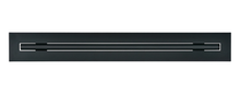 Load image into Gallery viewer, Front view of a black 16-inch 1-slot linear diffuser with 19mm openings for precision airflow in commercial HVAC systems.
