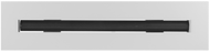 Front view of a white 16 inch 1-slot linear diffuser with 19mm openings for precision airflow in commercial HVAC systems