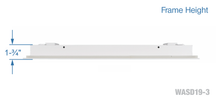 Load image into Gallery viewer, Frame height of a white 16 inch 3-slot linear diffuser with 19mm openings for precision airflow in commercial HVAC systems
