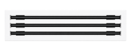 Front view of a white 16 inch 3-slot linear diffuser with 19mm openings for precision airflow in commercial HVAC systems