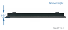 Load image into Gallery viewer, Frame height of a black 12-inch 1-slot linear diffuser with 19mm openings for precision airflow in commercial HVAC systems
