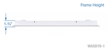 Load image into Gallery viewer, Frame height of a white 18 inch 1-slot linear diffuser with 19mm openings for precision airflow in commercial HVAC systems
