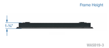 Load image into Gallery viewer, Frame height of a black 20 inch 3-slot linear diffuser with 19mm openings for precision airflow in commercial HVAC systems
