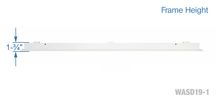 Load image into Gallery viewer, Frame height of a white 32 inch 1-slot linear diffuser with 19mm openings for precision airflow in commercial HVAC systems
