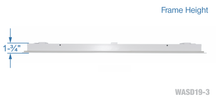 Load image into Gallery viewer, Frame height of a white 36 inch 3-slot linear diffuser with 19mm openings for precision airflow in commercial HVAC systems
