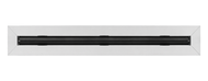 Front view of an anodized silver 48 inch 1-slot linear diffuser with 19mm openings for precision airflow in commercial HVAC systems