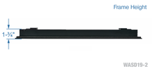 Load image into Gallery viewer, Frame height of a black 48-inch 2-slot linear diffuser with 19mm openings for precision airflow in commercial HVAC systems
