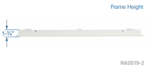 Load image into Gallery viewer, Frame height of a white 48 inch 2-slot linear diffuser with 19mm openings for precision airflow in commercial HVAC systems
