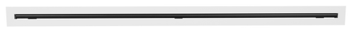 Front view of a white 72 inch 1-slot linear diffuser with 19mm openings for precision airflow in commercial HVAC systems