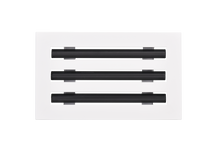Load image into Gallery viewer, Front view of a white 10x6 inch 3-slot linear diffuser with 25mm openings for high airflow in commercial HVAC systems
