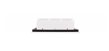 Load image into Gallery viewer, Another side view of a white 10x6 inch 3-slot linear diffuser with 25mm openings for high airflow in commercial HVAC systems
